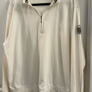 Ashworth Men's Cream Quarter Zip-Up Sweater